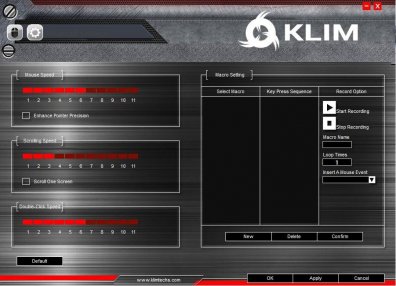 KLIM AIM Software 02 - Mauseinstellungen und Makros